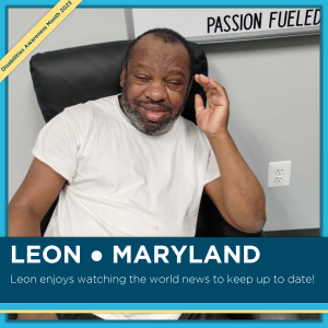 Photo of Leon from Maryland. It says, "Leon enjoys watching the world news to keep up to date!"