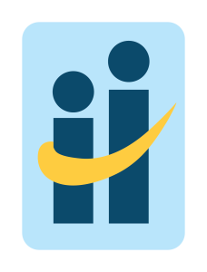 Two letter Is next to one another connected by a yellow swoosh. 